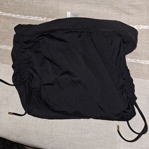 Calvin Klein Black Ruched Bikini Skirt Bottom
